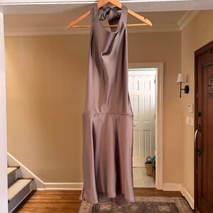 Zara silky free flowing dress.  Champagne brown color. Size M. Mini above knee.